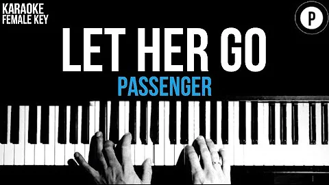 Passenger - Let Her Go Karaoke SLOWER Acoustic Piano Instrumental Cover Lyrics FEMALE KEY