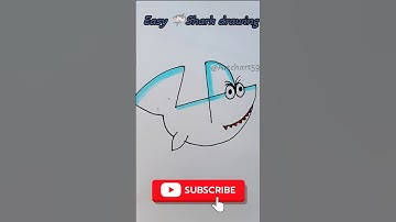draw shark with number 4 🦈 #shorts #numbers #drawing #shark #artwork