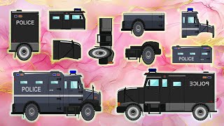Finding the right parts for Armored Vehicles | Police Vehicles Animation