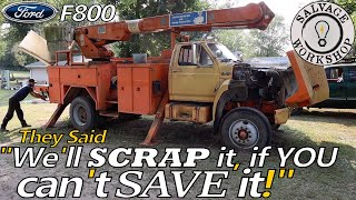 Will it RUN? Can we SAVE the old FORD Bucket / Service Truck? ~ 1990 Ford F800 Diesel Truck Rescue