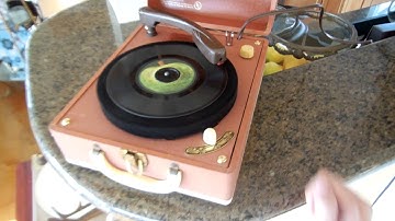 Decca Record player playing 45 rpm record