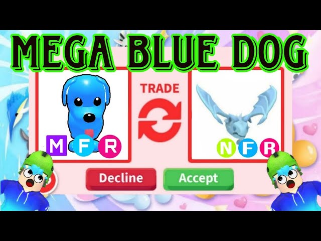 Trading MEGA BLUE DOG in A RICH ADOPT ME SERVER (BEST TRADES) 