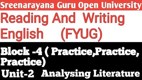 Reading And Writing English Block -4 Unit -2 Sgou university 
