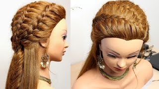 Hairstyle for medium long hair.  Easy braids tutorial