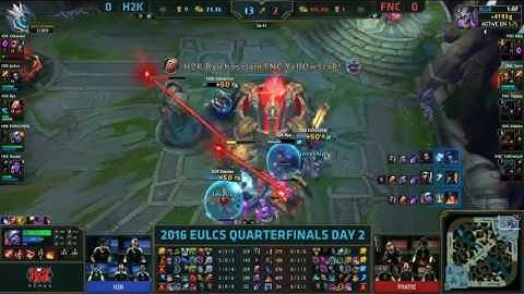 H2K vs Fnatic, GAME 1 HIGHLIGHTS-EU LCS SUMMER 2016  Quarterfinals