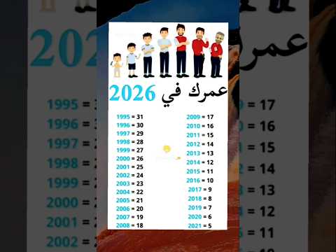تعرف كم سيكون عمرك في عام 2026 العمر سنين العمر الضائع حقائق مدهشة علم النفس ريلز 