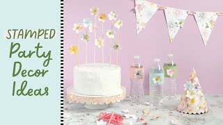 DIY Stamped Flower Cake Topper