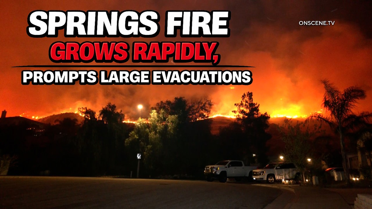 Spring Fire Sunday Springs Fire Grows Rapidly, Prompts Large Evacuations - YouTube