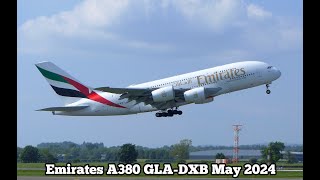 Emirates A380 GLA-DXB May 2024