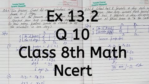 Ex 13.2, Q 10, Chapter 13, Direct and Inverse Proportion, Class 8 Math