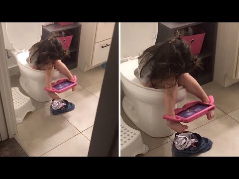 Little Girl Finds Creative Way To Use Ipad On Toilet
