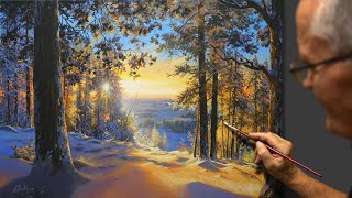 'Christmas morning' (We draw New Year's mood) Acrylic. Artist  Viktor Yushkevich. 2019