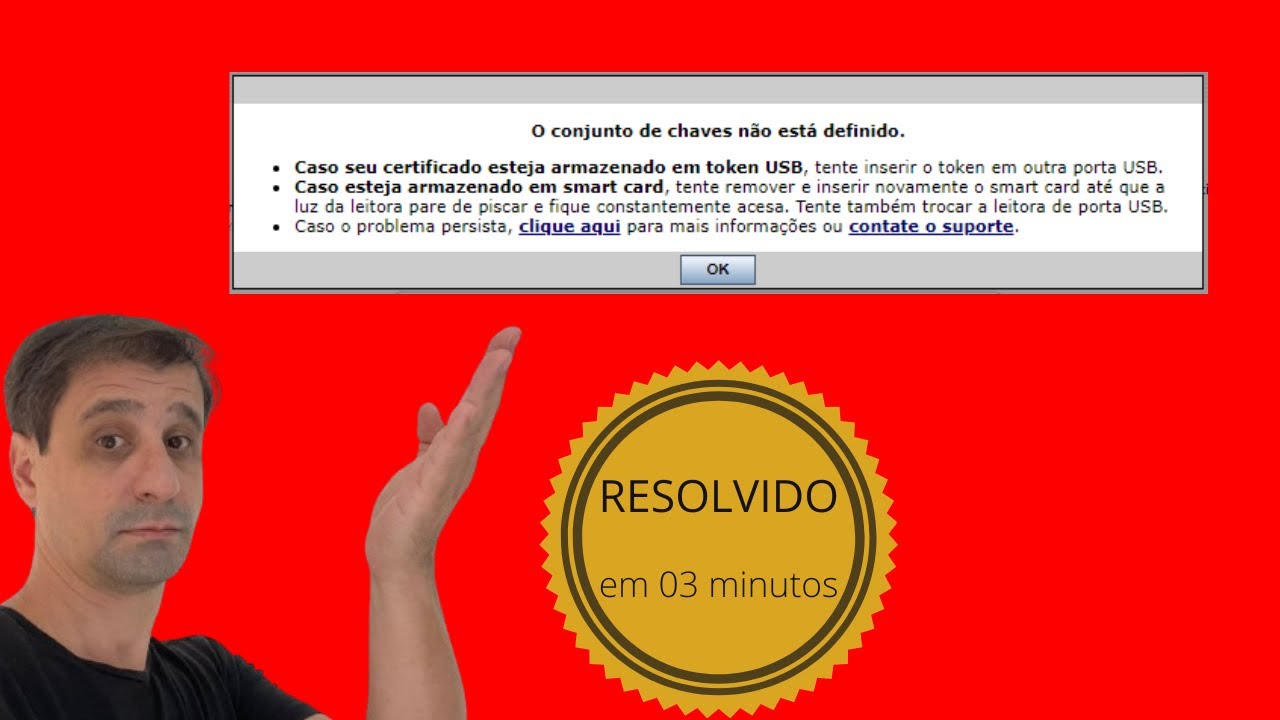 Conjunto de chaves não está definido - certificado digital - direto ao ...