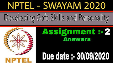 Nptel 2020| Developing Soft Skills and Personality| Week2 Solution| Assignment 2|quiz 2 Answers|Aktu