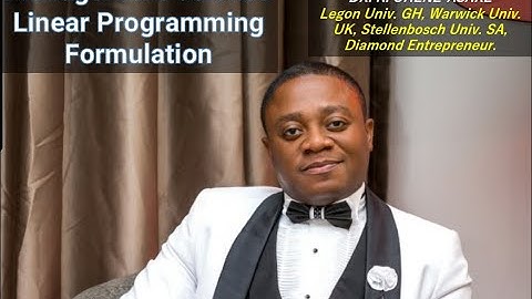 L1 Management Science Linear Programming Formulation