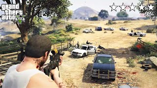 GTA 5 - Michael’s FIVE STAR COP BATTLE AT ORTEGA’S TRAILER (GTA V Funny Moments)