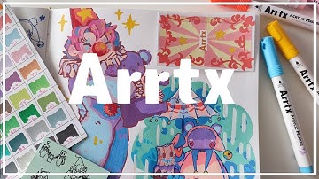 Fill a Sketchbook page with me || FT. ARRTX Acrylic Markers