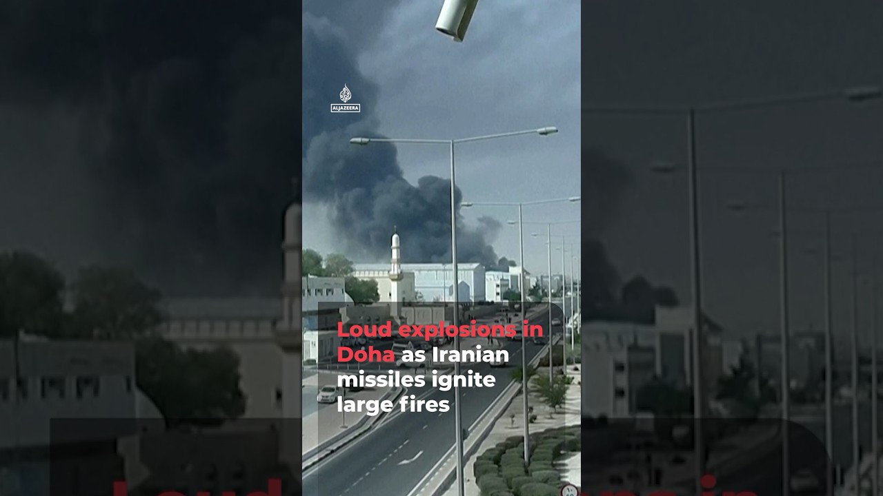 Smoke rises above Qatar capital Doha after Iranian missiles shot down | AJ 