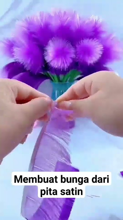 membuat bunga dari pita satin #homedecor #handmade #flower #diycraft #tutorial