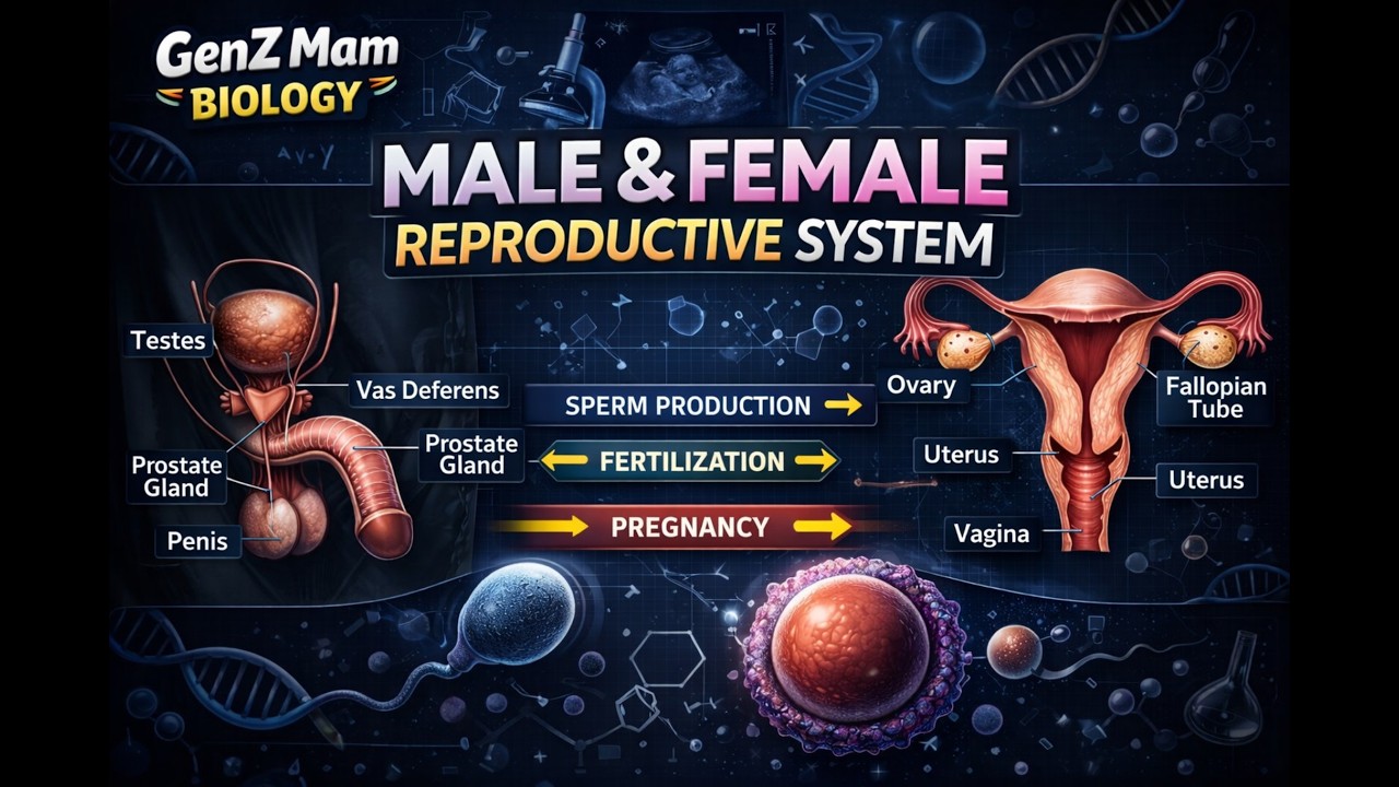 Male & Female Reproductive System | पुरुष प्रजनन प्रणाली और महिला प्रजनन प्रणाली | Biology Lecture