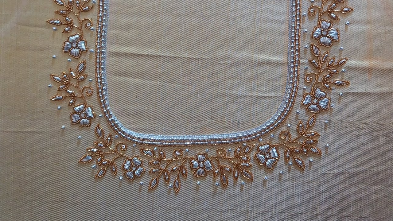 zardozi Flower& small size cut bead work @RupaAariwork