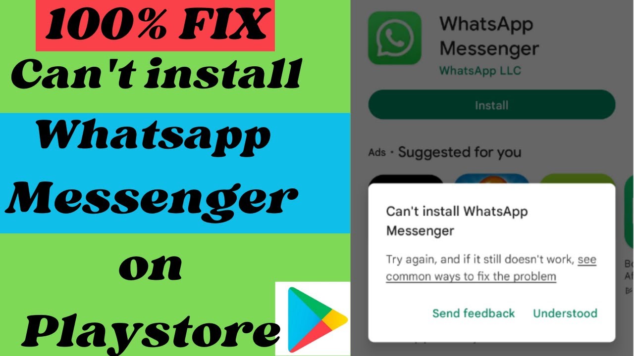 How to Fix Cant install whatsapp Messenger on playstore  2024 only working solution