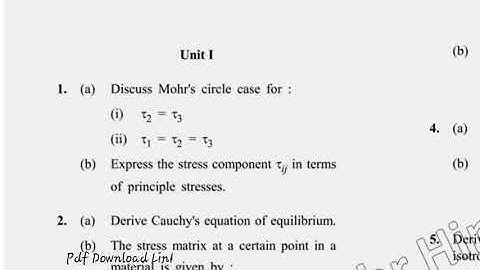 MSc Mathematics 9th Sem Mechanics of Solids Question Paper