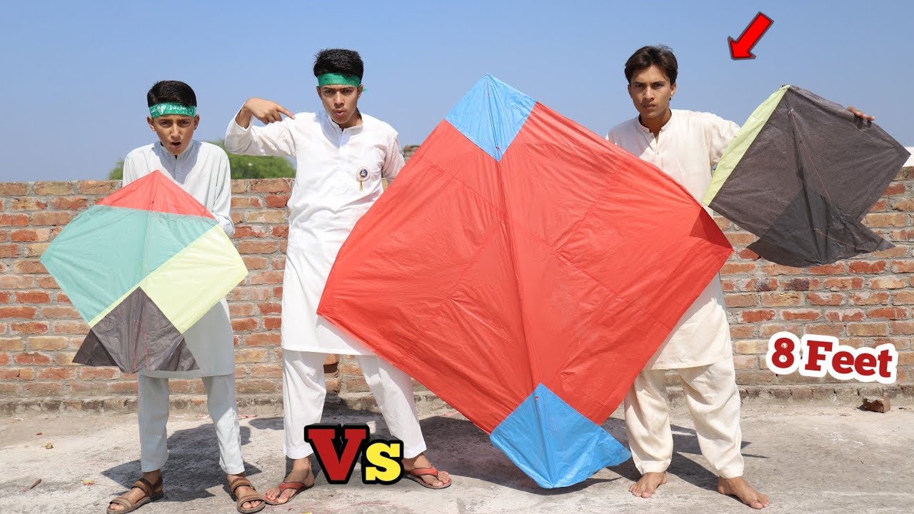 Big 8 Feet Vs 2 Feet Kite Flying Challenge YouTube