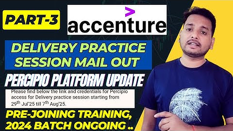 Accenture Delivery Practice Session Mail | Percipio Platform Info | Nov Pre Joiner | Stream Training