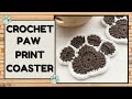 How to Crochet a Paw Print Coaster l Step by step Crochet Tutorial