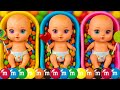 Full of 3 Rainbow BathTubs Candy with M&M's & Magic Slime Cutting Video