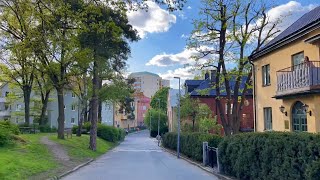 Sweden, Stockholm Walk: Sunny afternoon walk at Solna to feel Swedish rich urban life.