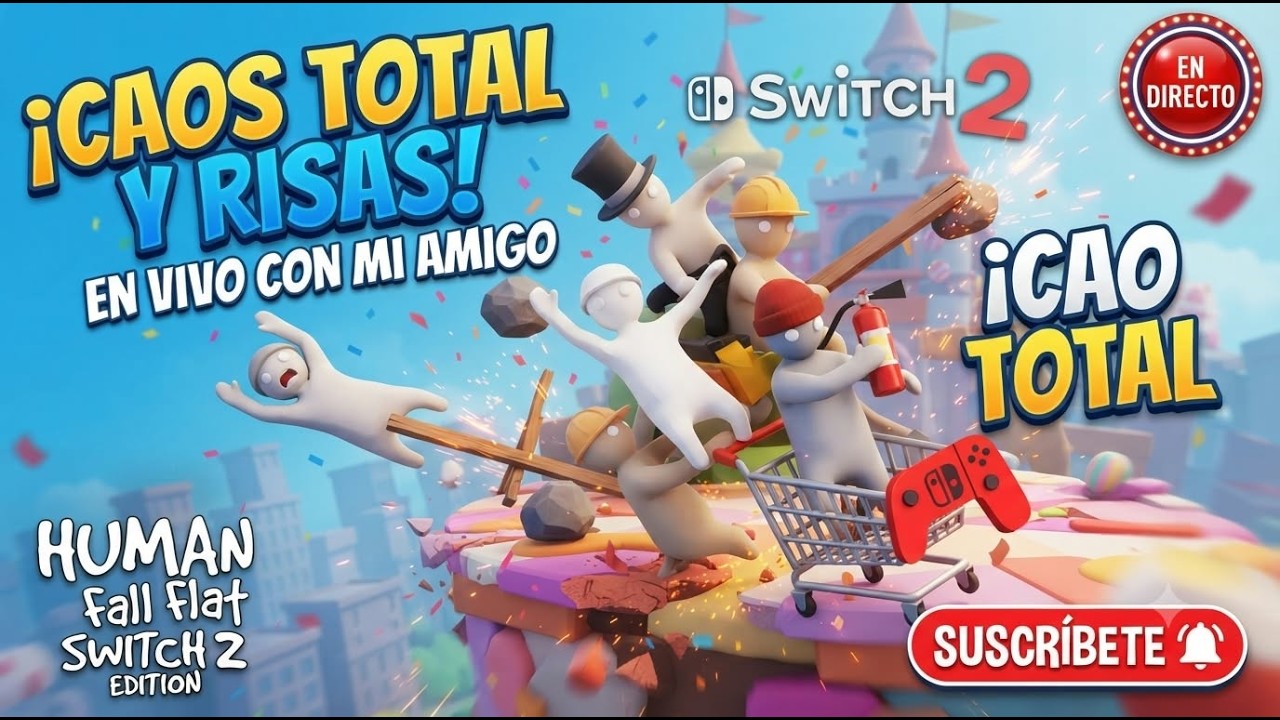 ¡LOS PEORES ACróbatas del mundo! 🎮 Cooperativo caótico con parcero | HUMAN: FALL FLAT switch 2 edit
