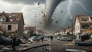 Massive Tornado Strikes Ermont And Eaubonne, France Cranes Collapse And Homes Destroyed