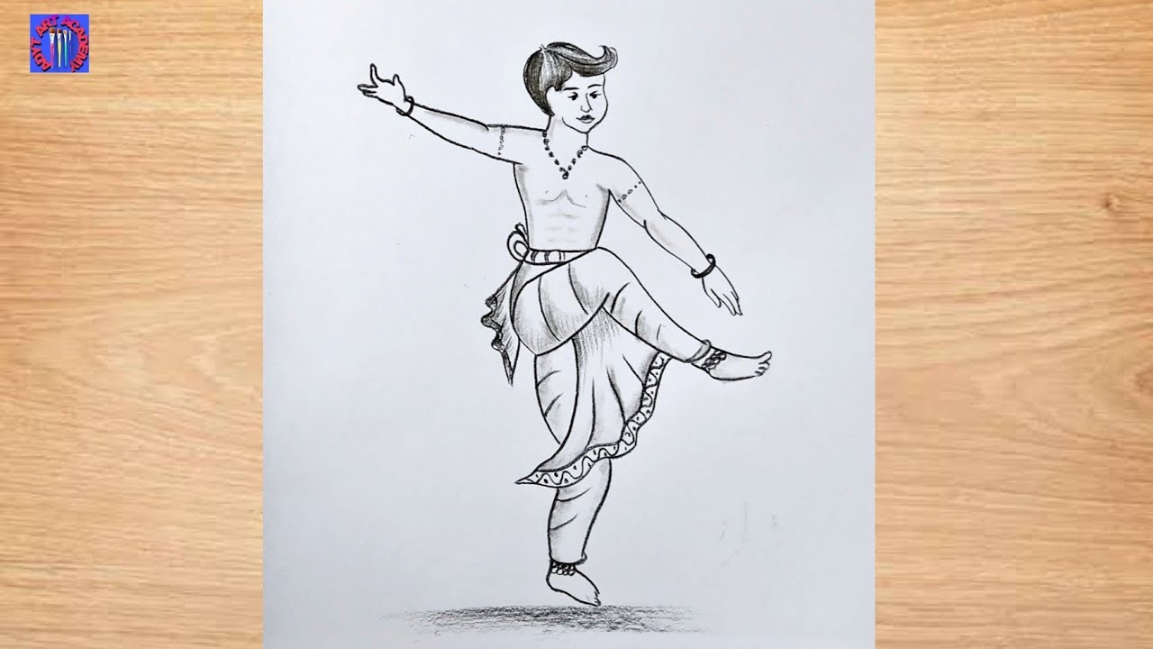 How to draw a boy dancing bharatanatyam || how to draw a boy dancing || pencil  drawing - YouTube