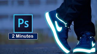 Neon Glowing Shoes in Photo Effect - Photoshop Tutorial ( 2 Minutes )