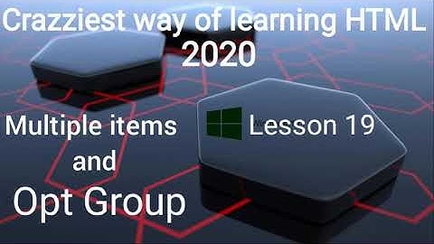 Lesson 19 multiple items and option group in HTML