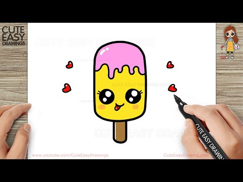 How to Draw a Cute Mango Strawberry Ice Cream Easy for Kids and ...