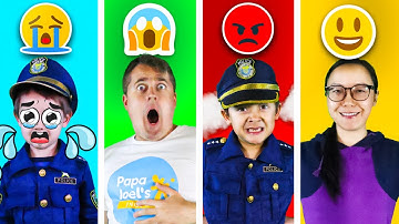 Little Police Officer Learns Feelings and Emotions Emoji Story