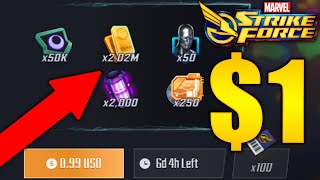 $1 for 2000 Cores - Free Rewards - Website Launch Offers - MARVEL Strike  Force - MSF 