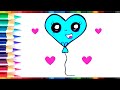 Cómo dibujar un GLOBO CORAZÓN Kawaii| How to draw a Kawaii Heart Balloon.