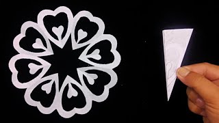 How To Make Paper Snowflakes Without Glue | Paper Cutting Craft | Paper Snowflakes Heart by DIY Crafts 2M 568 views 10 months ago 2 minutes, 58 seconds