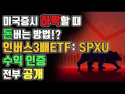 미국 인버스3배 ETF 1 5억원 단타 미국증시 하락할때 돈버는 방법 인버스투자 팁 전부 공개 