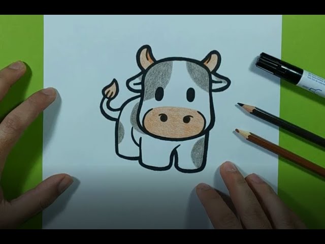 Como dibujar una vaca paso a paso 9 | How to draw a cow 9 - YouTube