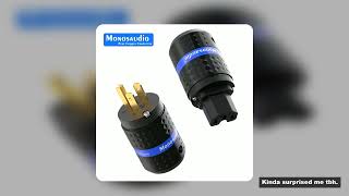 Monosaudio M102G/F102G 99.998% Pure Copper 24K Gold Plate US AC Power Plug  IEC320 C13 Connector for