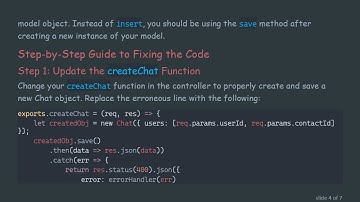 How to Fix the TypeError: Chat.insert is not a function in MongoDB