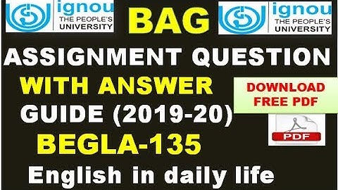 BAG ASSIGNMENT, BEGLA-135   English in daily life