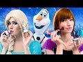 9 DIY Frozen Elsa Makeup vs Anna Makeup Ideas / Makeup Challenge!