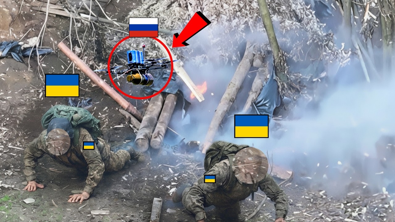 Внезапный момент — российский FPV-дрон обнаруживает украинские бункеры в лесной зоне