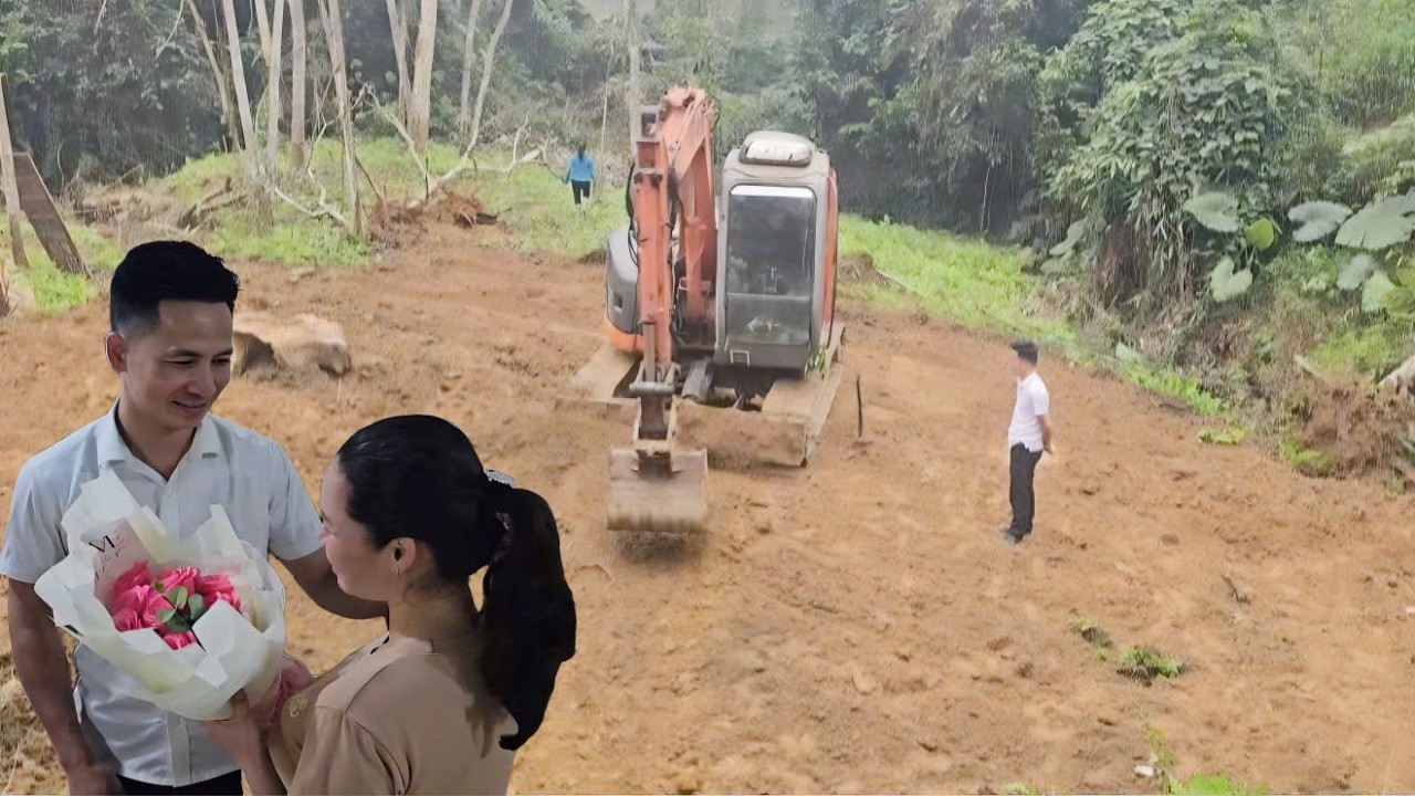 Букет символизирует любовь Хоанга: выравнивание земли для строительства фермы.